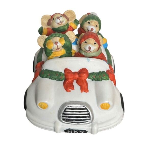House of Lloyd Christmas Around the World Good Cheer Mice Ride Car Music Box - Picture 2 of 8